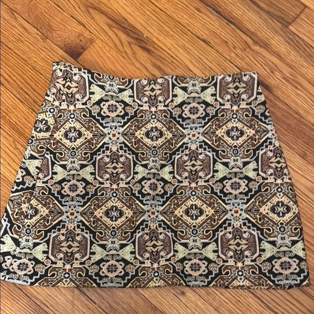 Zara A-Line Patterned Mini Skirt